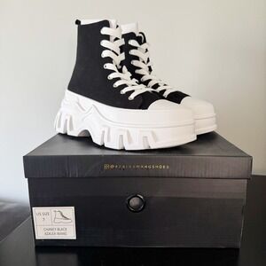Azalea Wang Chaney Black Chunky Platform High Top Sneaker Boots Shoes Sz 7 NEW